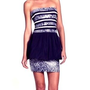 BCBGMAXAZRIA Peplum Strapless Dress Size 6